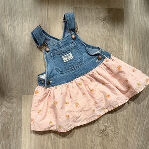 OshKosh B'gosh Blue and Pink floral Jumper Dress for 12 months